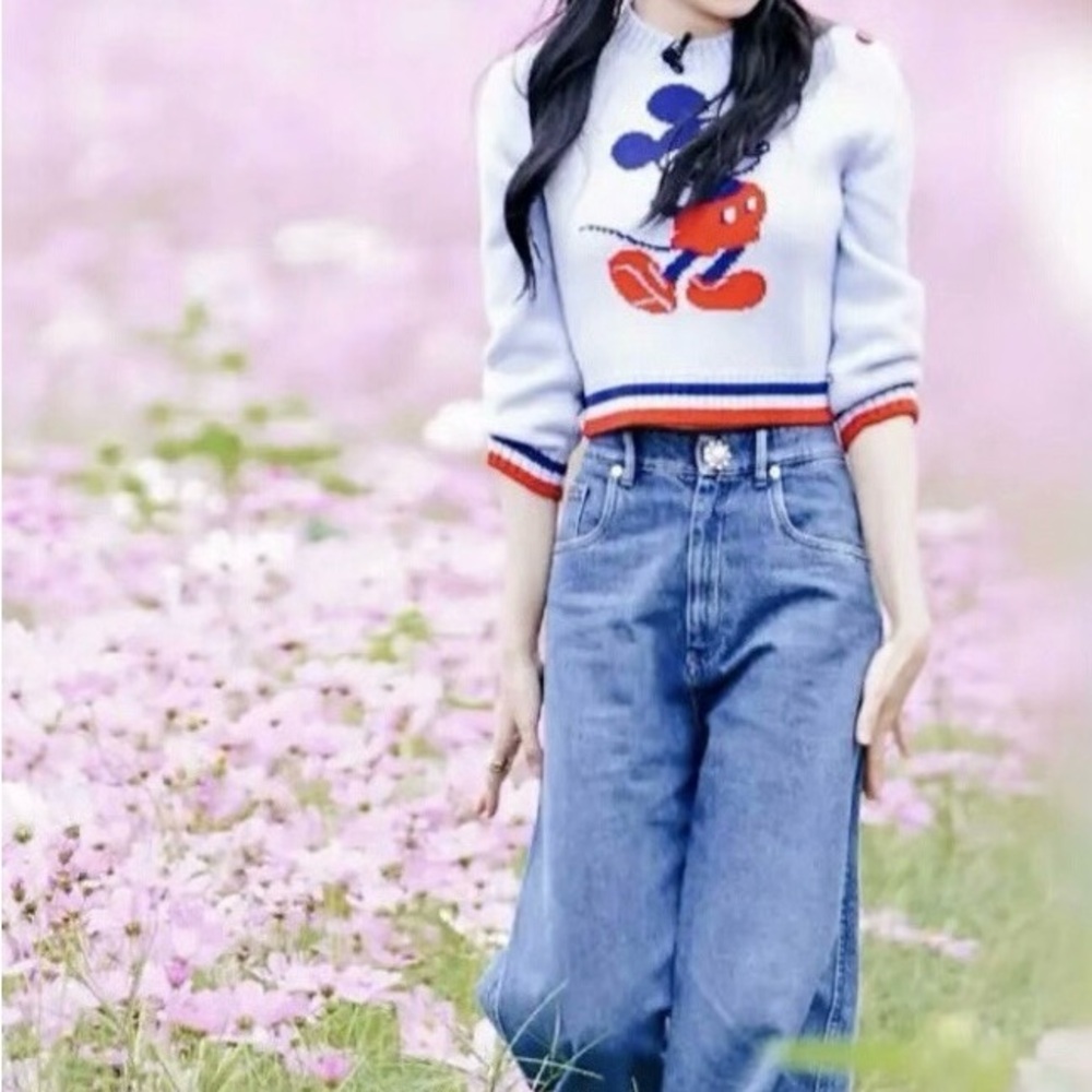 🚩steal Authentic Miumiu Disney Light Blue Mickey Mouse Knit Sweater - Picture 4 of 4
